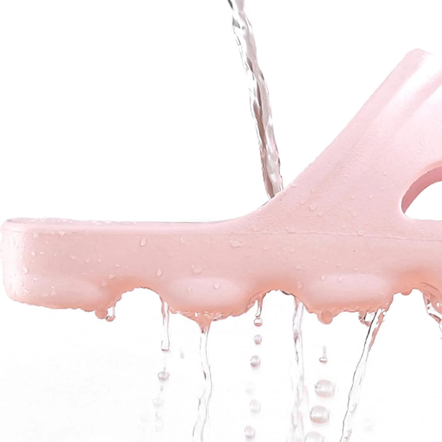 BAI HOU Unisex-Adult Shower Slippers, EVA Non-Slip Open Toe Slides, Quick Drying, Anti-Slip, Pink