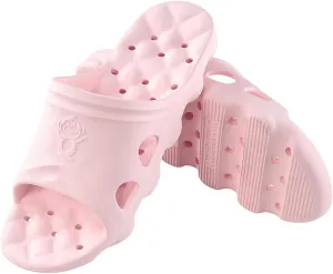 BAI HOU Unisex-Adult Shower Slippers, EVA Non-Slip Open Toe Slides, Quick Drying, Anti-Slip, Pink