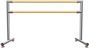 Ballet Barre Double Layer Iron Wooden Ballet Barre, Portable Movable Extension Rod, Load Bearing 300kg
