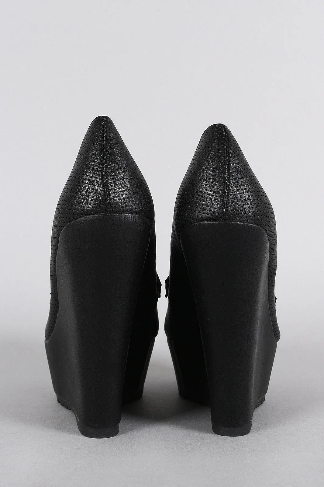 Bamboo Wedge Platform Quick delivery Loafer Rapid shipping Perforated