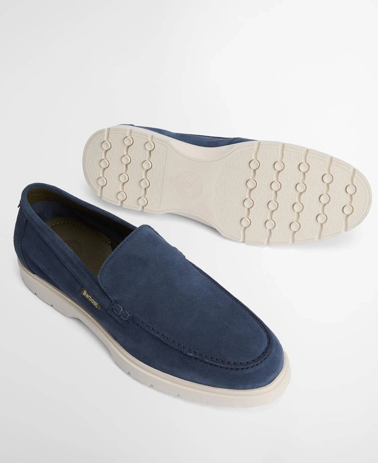 Barbour Carty Loafer: Shark Blue Suede