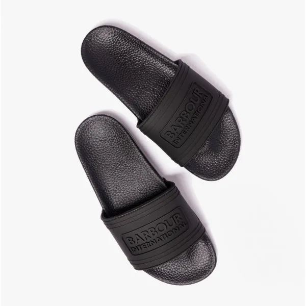 Barbour INTERNATIONAL Mens Logo Slider Black