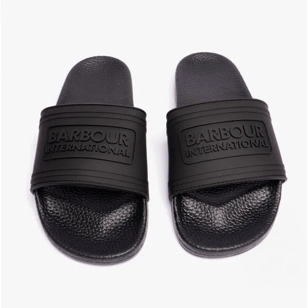 Barbour INTERNATIONAL Mens Logo Slider Black