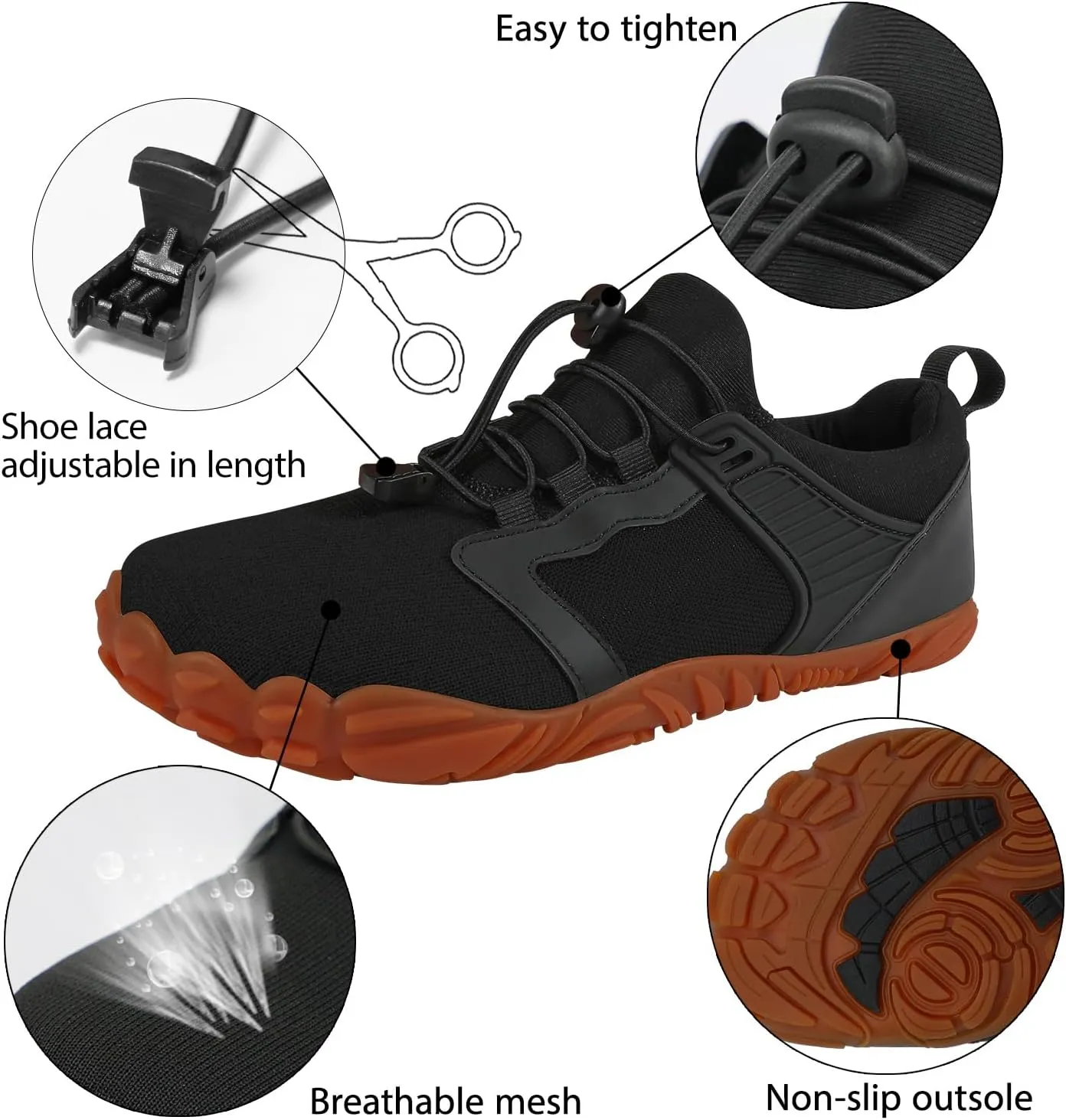 Barefoot Shoes Mens Womens Minimalist Cross-Trainer Shoes Wide Toe Box Zero Drop Sole Trail Running Walking Sneakers Grounded Footwear
