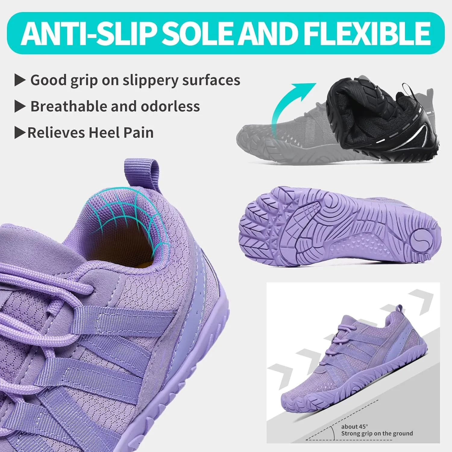 Barefoot Shoes Women Men Minimalist Zero Drop Wide Toe Box Water Shoes Hiking Barefoot Footwear Unisex Sneakers for Workout Cross-Trainer Walking Running Camping Beach Weightlifting Grounding Sport