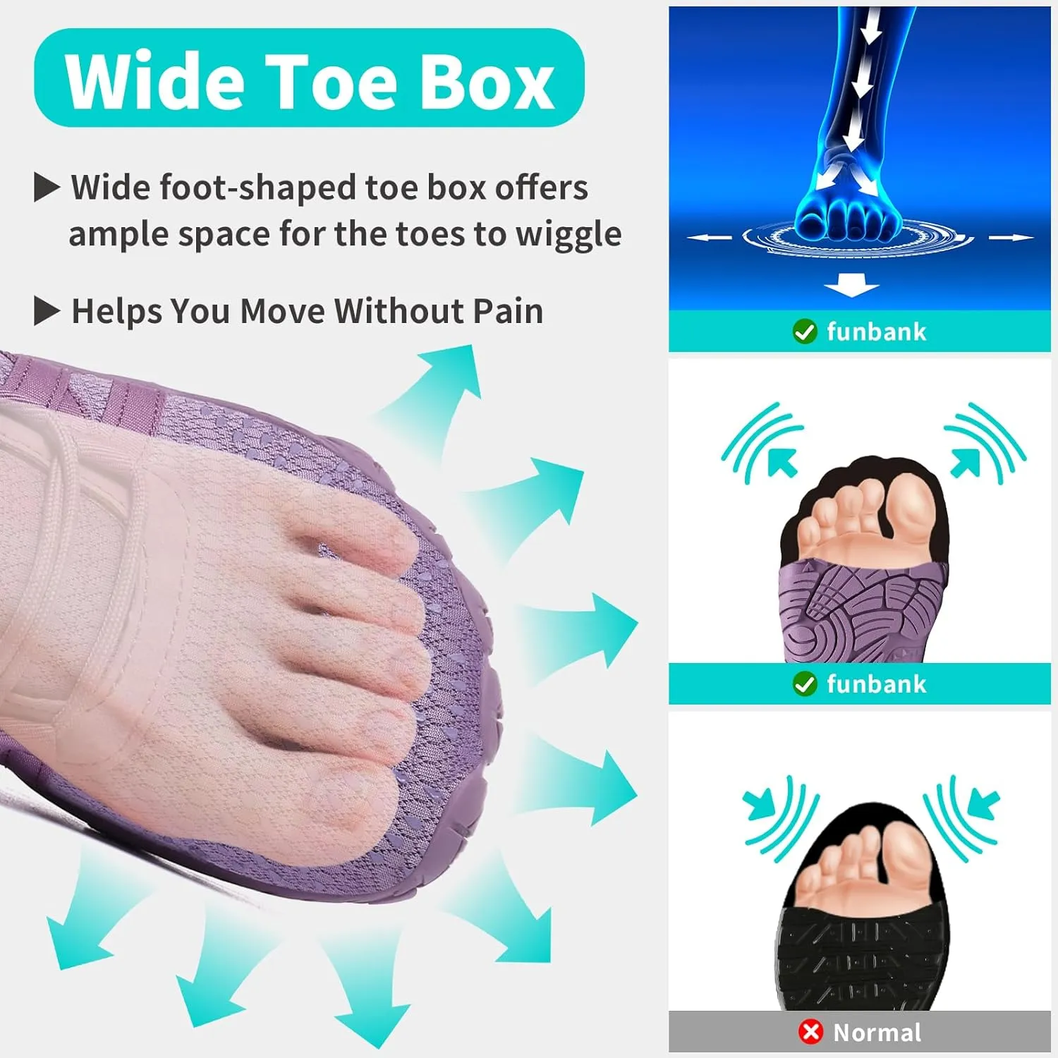 Barefoot Shoes Women Men Minimalist Zero Drop Wide Toe Box Water Shoes Hiking Barefoot Footwear Unisex Sneakers for Workout Cross-Trainer Walking Running Camping Beach Weightlifting Grounding Sport