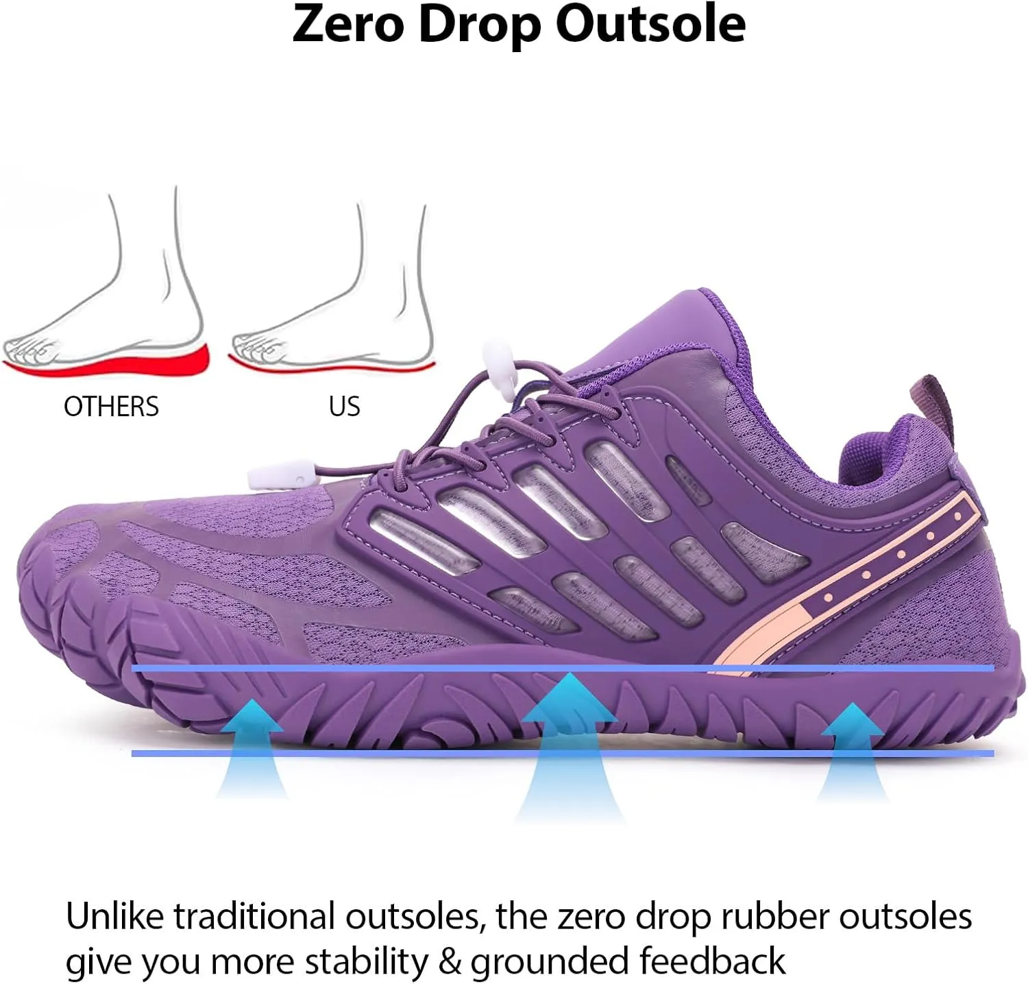 Barefoot Shoes Women Wide Toe Box Zero Drop Minimalist Shoes for Workout Cross-Trainer Walking Hiking Water Grounded Footwear
