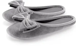 BCTEX COLL Women's Fancy House Slippers with Bow, Ladies Sexy Velvet Ballerina Slipper