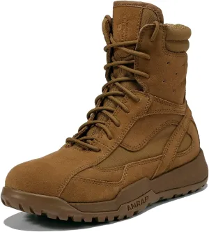 Belleville BV505 8” AMRAP Athletic Field Boot - Coyote Brown Leather & Nylon Combat Boots for Men, Moisture-Wicking Lining, TPU Midsole, and Rubber Outsole