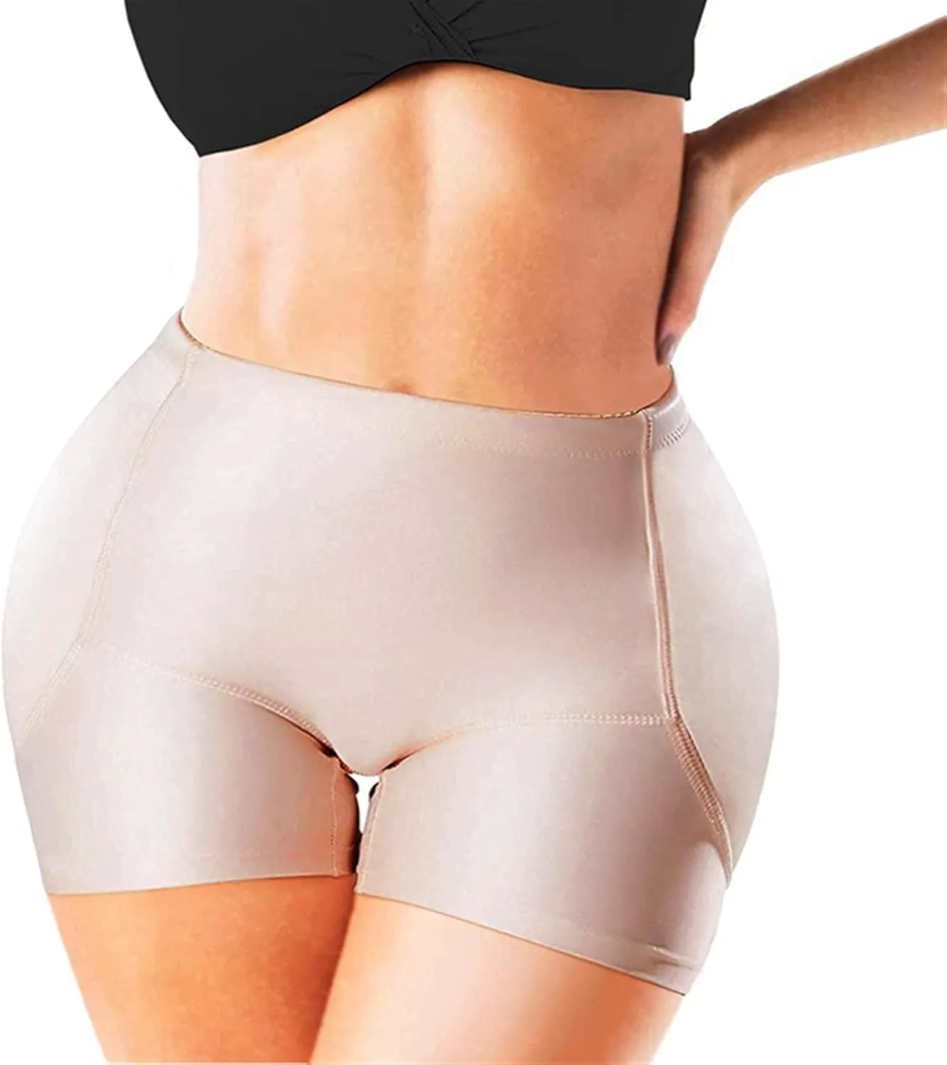Big Ass Pads Hip Enhancer XXS Sexy Butt Lifter Women Dress Shapewear Padded Underwear Waist Trainer Body Shapers (Color : Black Brief, Size : XS)