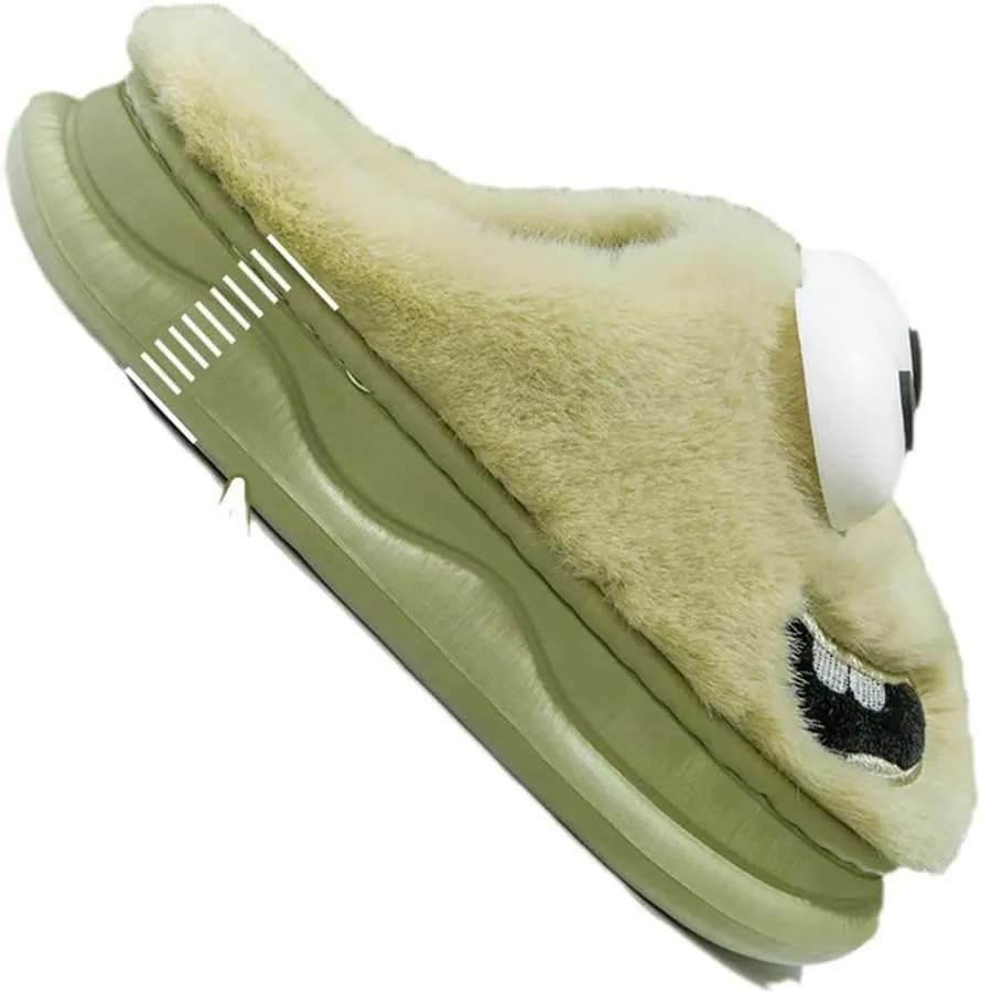 Big Eye Dog Slippers Cartoon Cute Indoor Non-slip Soft Plush slippers Warm Thick Sole Shoes