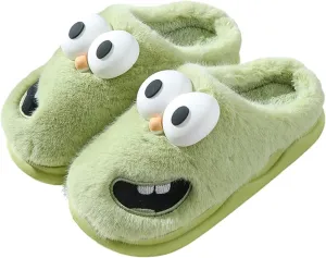 Big Eye Dog Slippers Cartoon Cute Indoor Non-slip Soft Plush slippers Warm Thick Sole Shoes
