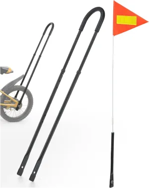 Bike Safety Trainer Handle for Children,6 Height Adjustable Sturdy Balance Bike Accessories for Kids,Teaching Riding without Training Wheels with Safety Bike Flag