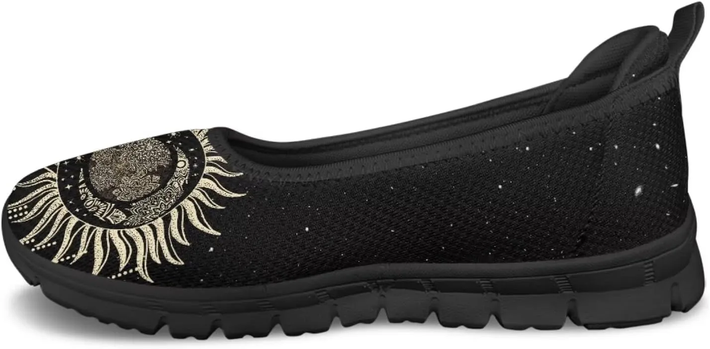 Binienty Women's Slip on Sneaker Shoe Fashion Ballet Loafer Flats Stretch Knit Upper Arch Support Nurse Teacher Shoes