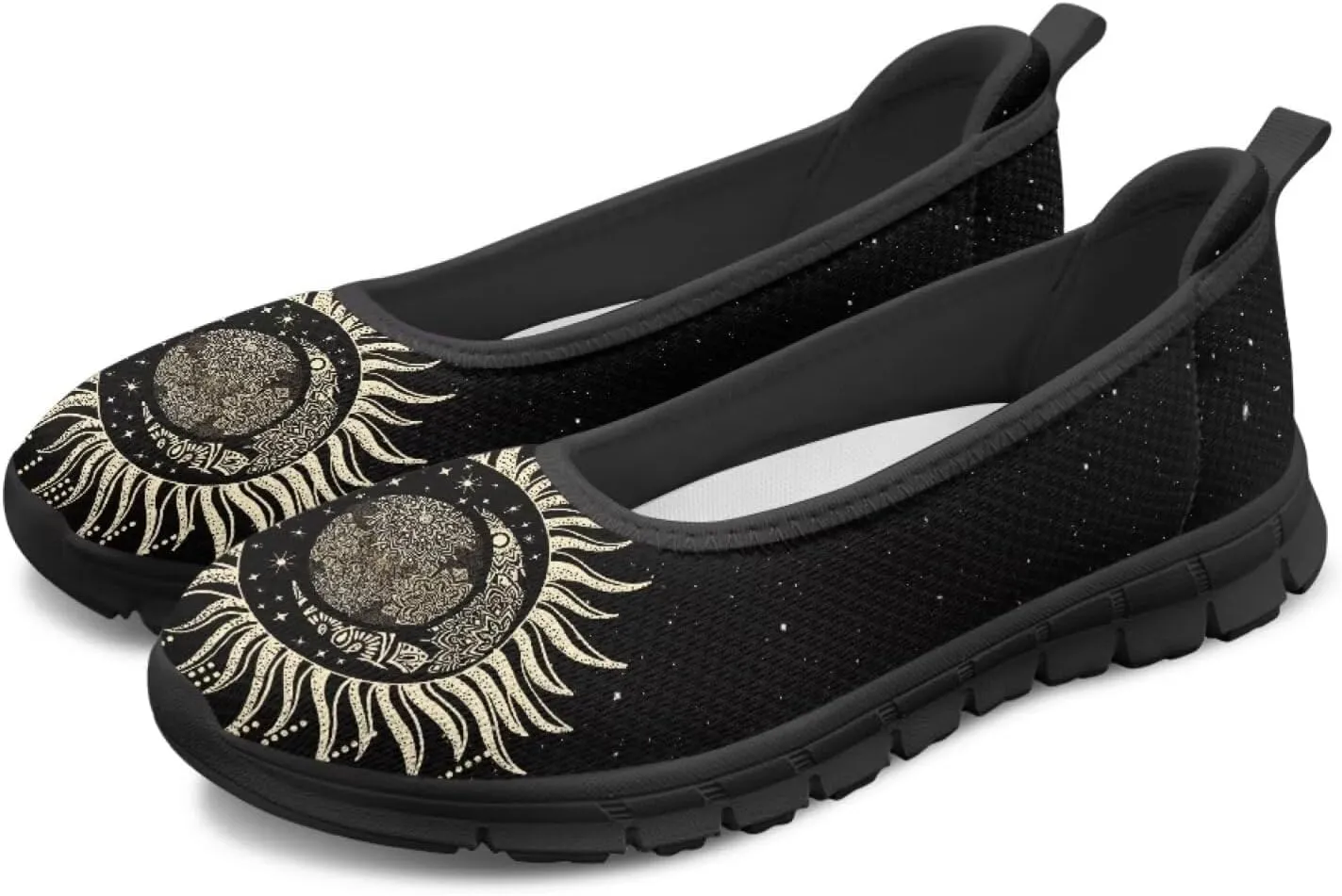 Binienty Women's Slip on Sneaker Shoe Fashion Ballet Loafer Flats Stretch Knit Upper Arch Support Nurse Teacher Shoes
