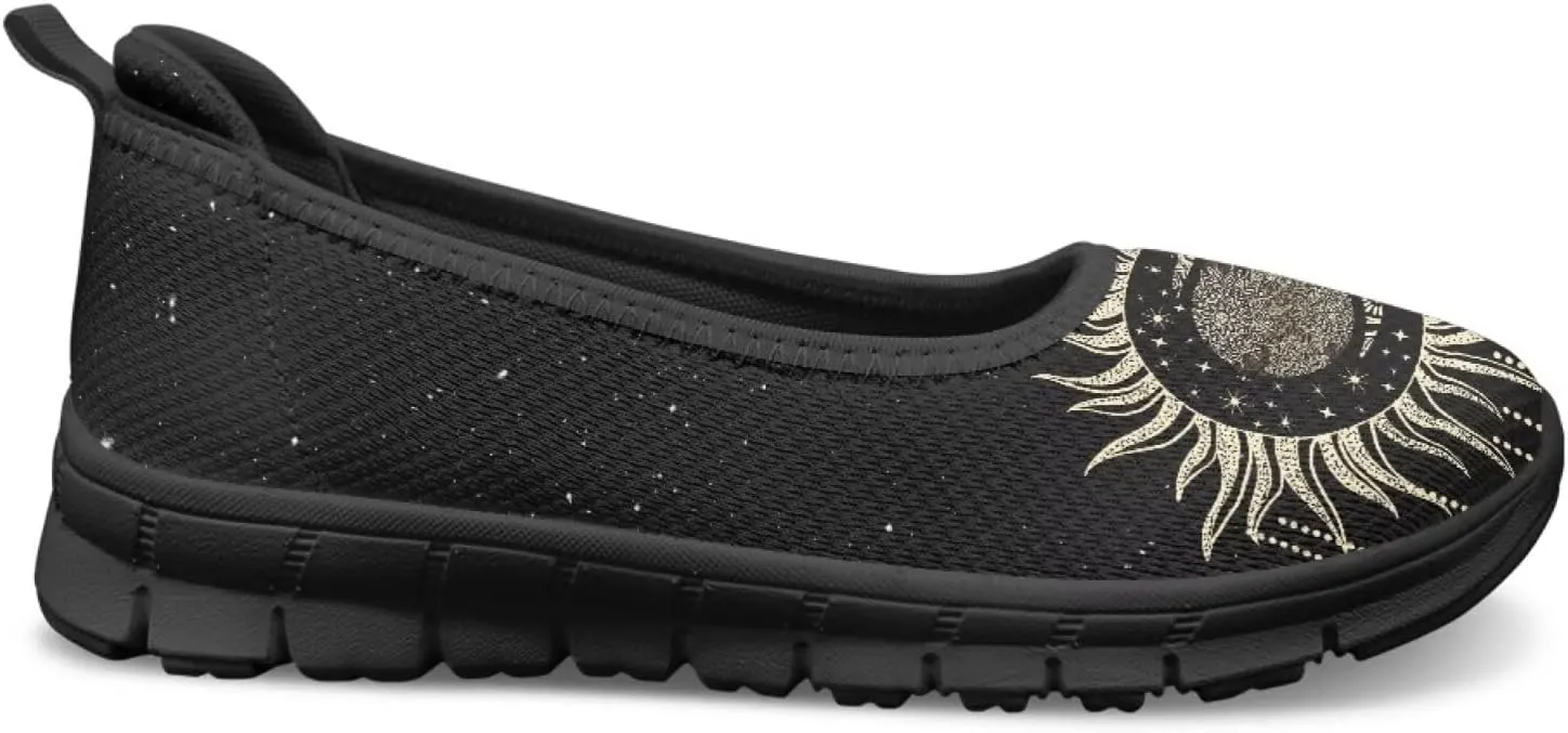 Binienty Women's Slip on Sneaker Shoe Fashion Ballet Loafer Flats Stretch Knit Upper Arch Support Nurse Teacher Shoes