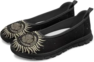 Binienty Women's Slip on Sneaker Shoe Fashion Ballet Loafer Flats Stretch Knit Upper Arch Support Nurse Teacher Shoes