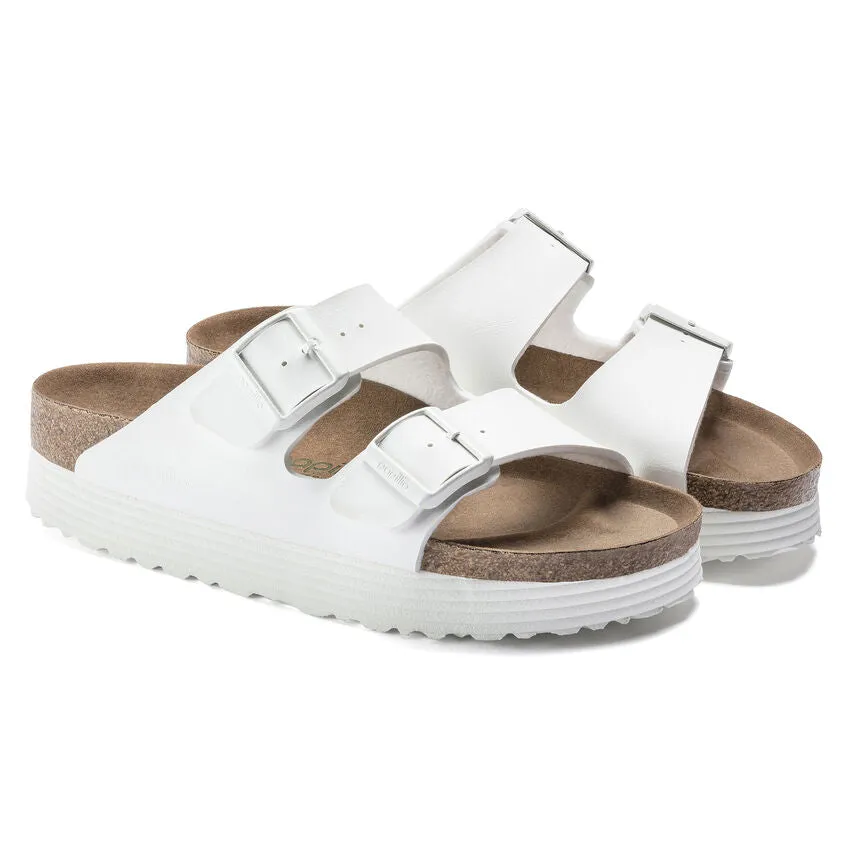 Birkenstock White Arizona Platform Vegan Ladies Sandals N1018581