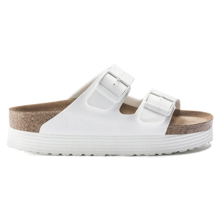 Birkenstock White Arizona Platform Vegan Ladies Sandals N1018581