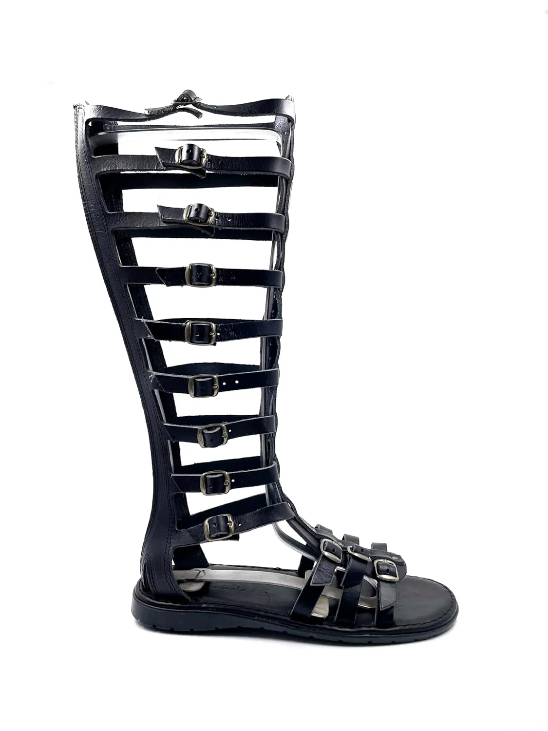 Black Gladiator Sandals for Men, Sandal Boots for Men from Genuine Leather, Gladiator Leather Boots from Greece, Ancient Greek Sandal Boots (13)