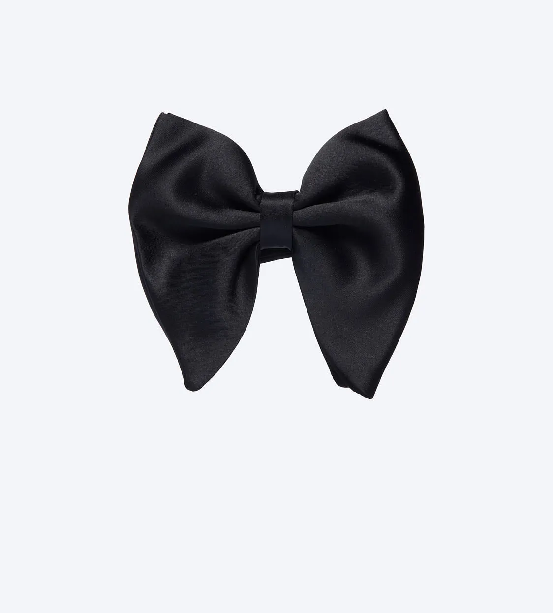 Black Satin Large Bow Tie