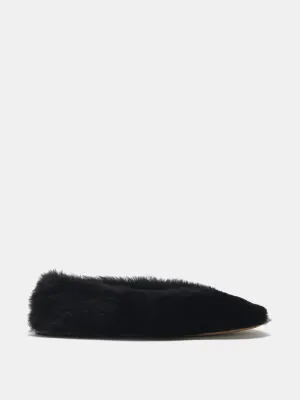 Black shearling Luna slippers