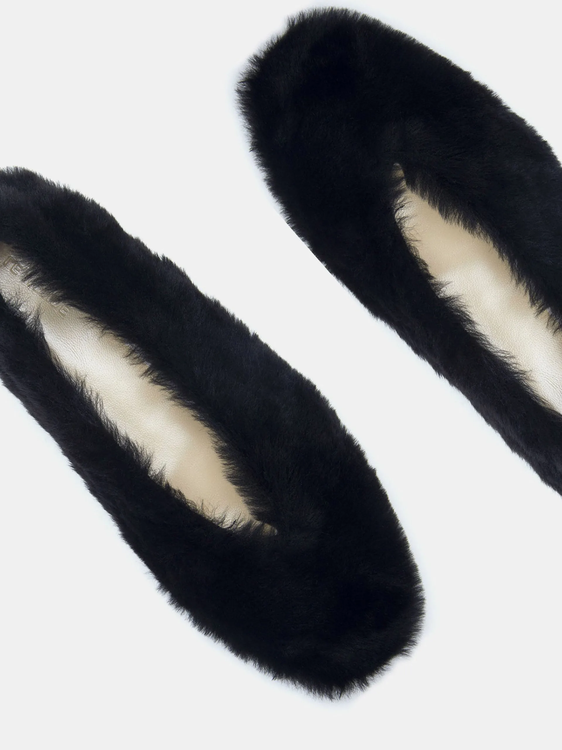 Black shearling Luna slippers