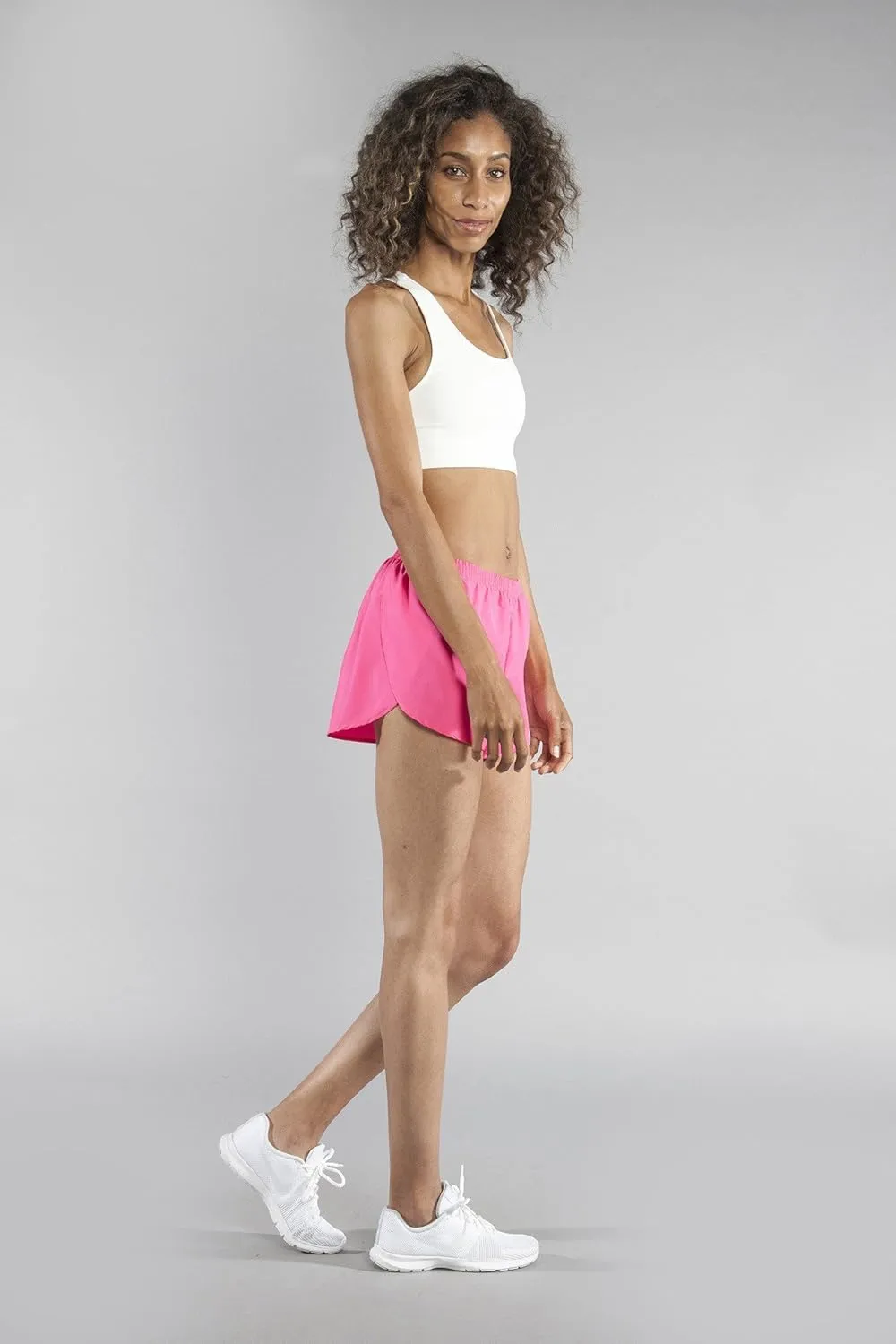 BOA Womens 1" Elite Split Solid Running Short (1001B)