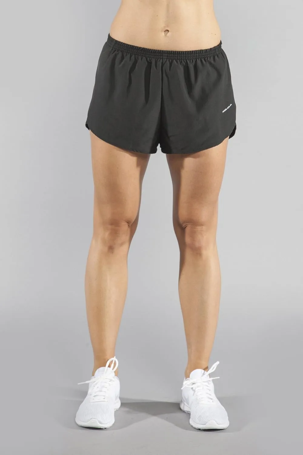 BOA Womens 1" Elite Split Solid Running Short (1001B)