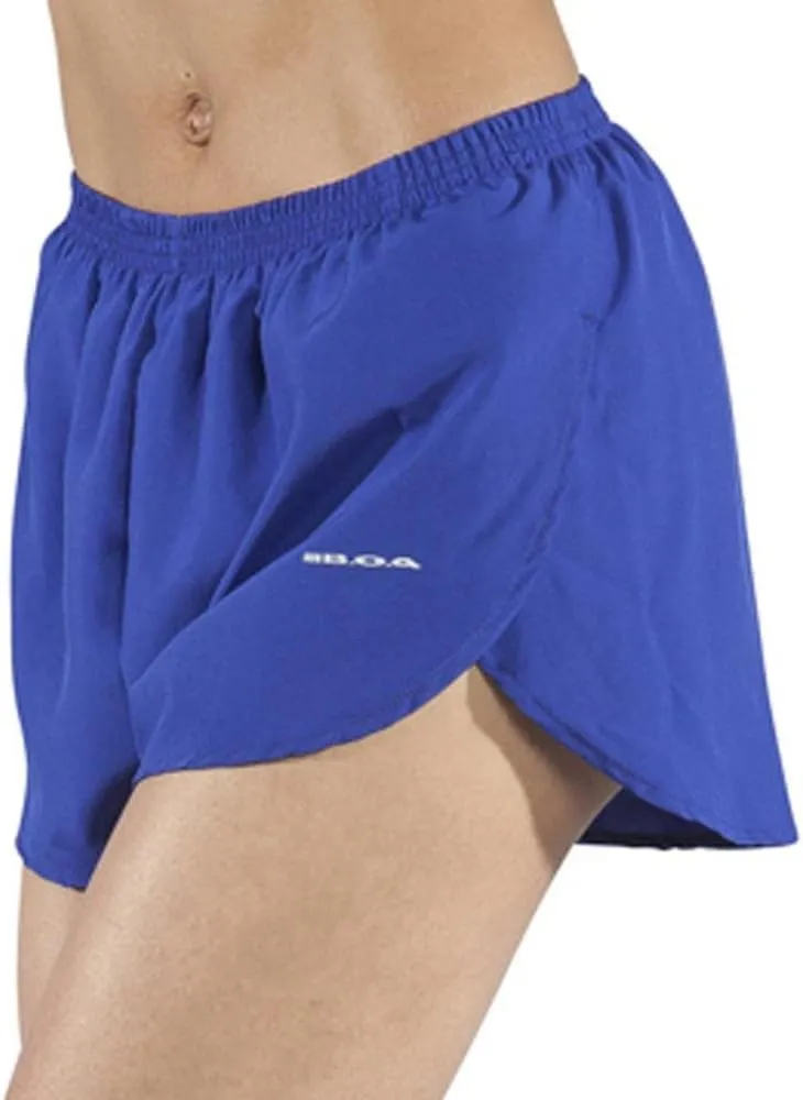 BOA Womens 1" Elite Split Solid Running Short (1001B)