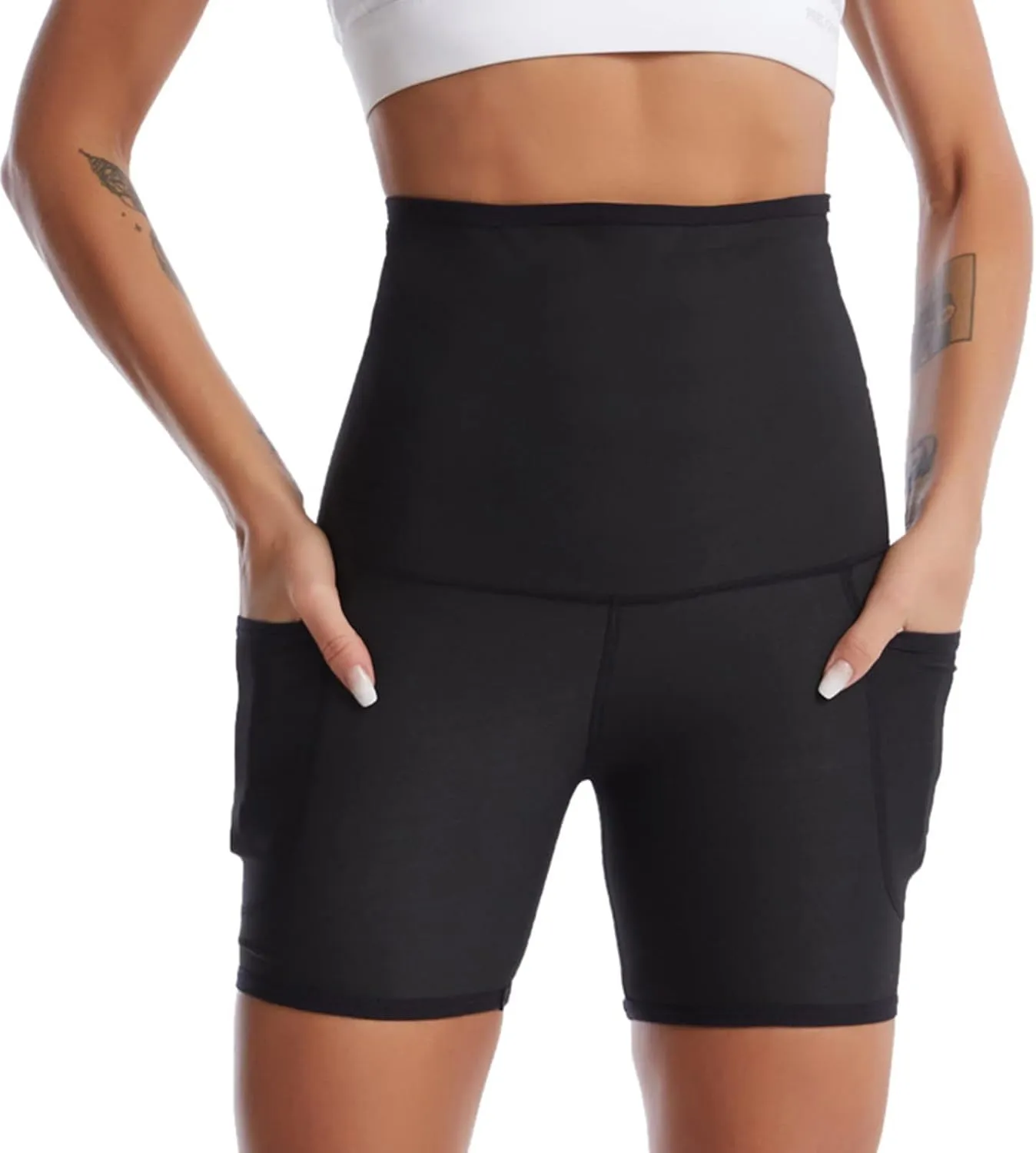 Body Sauna for Women Weight Loss Thigh Trimmer Shapewear Stretch Cropped Thighs Women's High Waist Weight Shaper