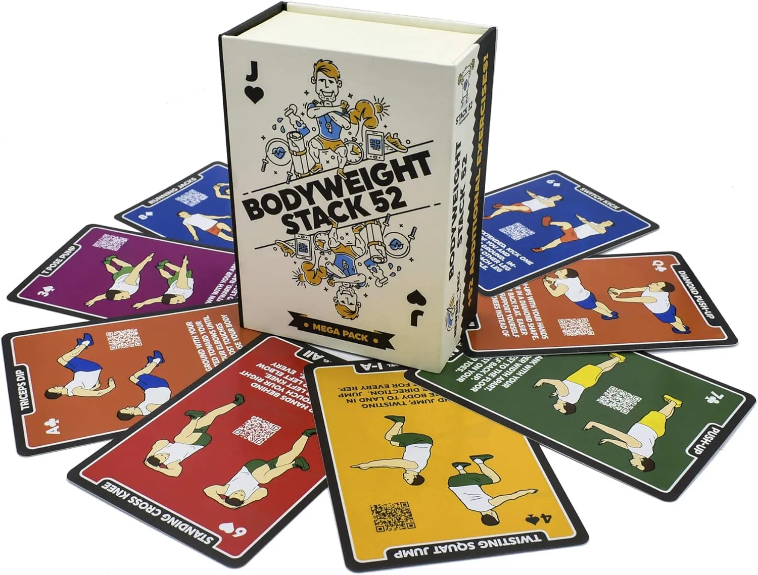 Bodyweight Exercise Cards: Workout Playing Card Game. Designed by a Military Fitness Expert. Video Instructions Included. No Equipment Needed. Burn Fat Build Muscle.