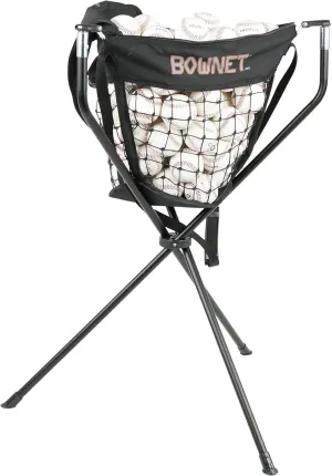 Bownet Ball Caddy Elite and Carry Bag, Large Multi-Sport Practice Ball Caddy for Softballs, Baseballs, and Tennis Balls (36" Tall)
