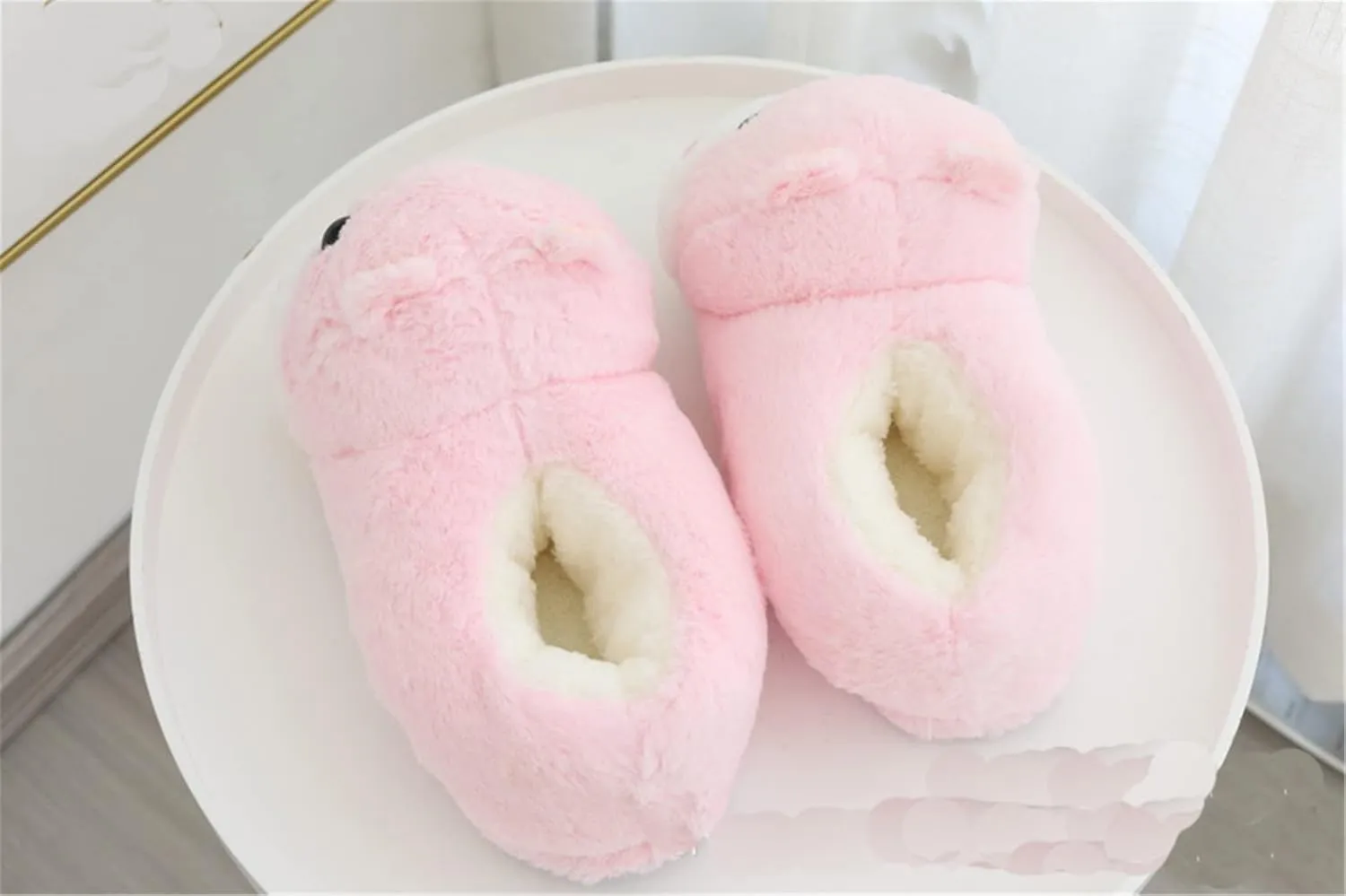 Brand Women's Plush Winter Slippers - Warm, Anti-Slip, Cotton