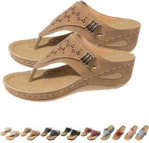 Breathable Mesh Sports Sandals With Non-Slip Sole, Women Wedges Thick-Soled Flip-Flops, Open Toe Casual Slipper