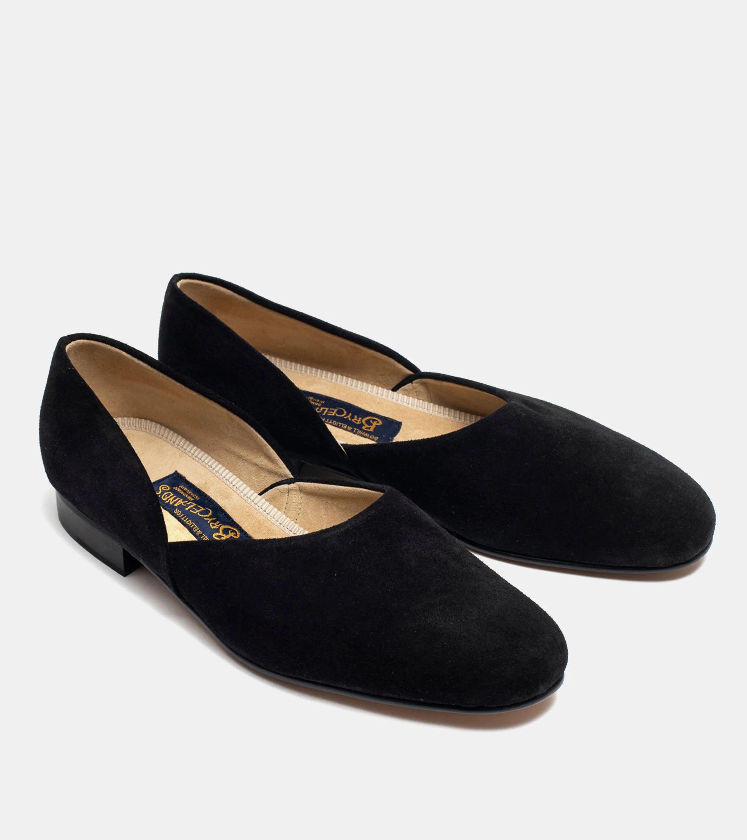 Bryceland's x Bowhill & Elliott Grecian Slippers Black Suede