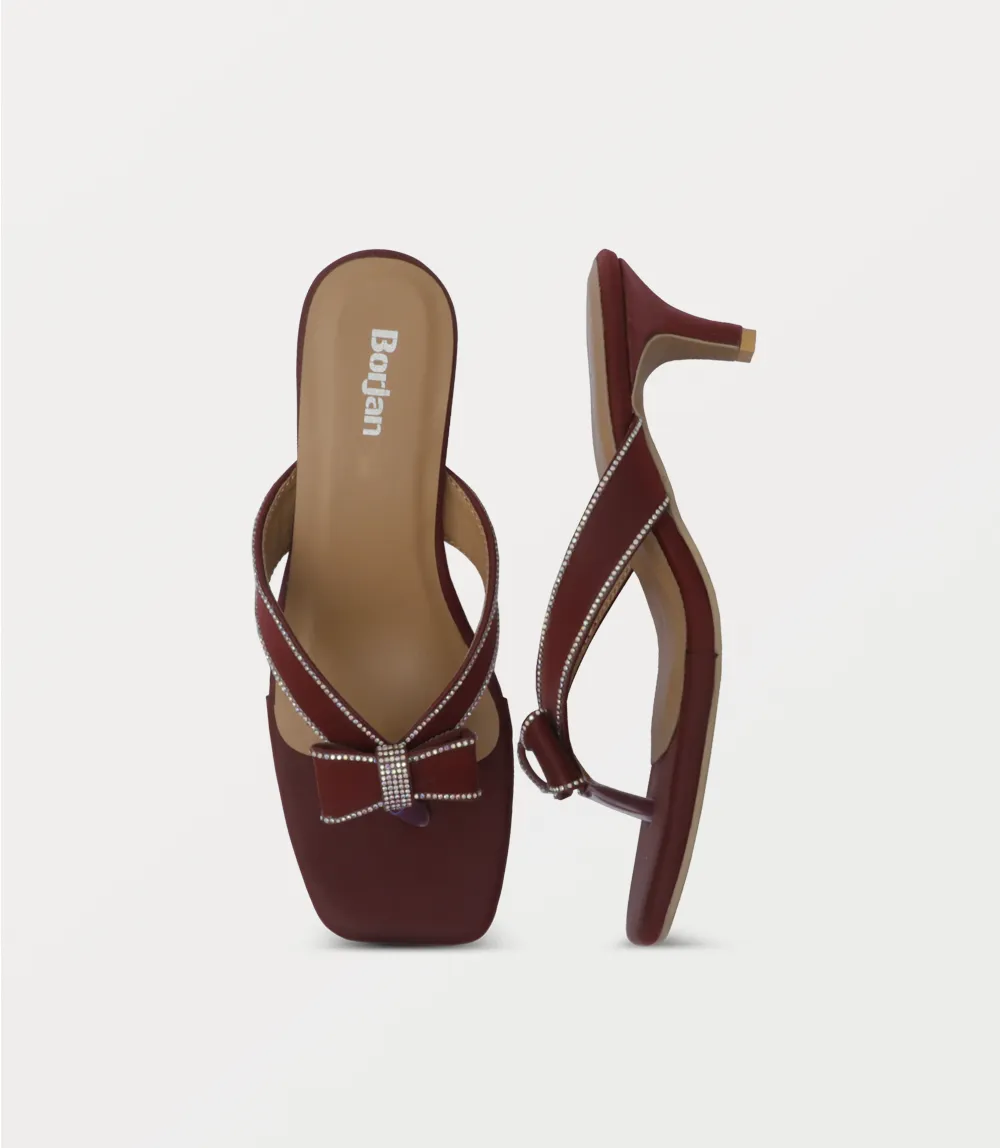 BW10365-MAROON-Women Chappal Heel