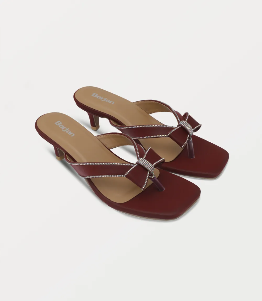 BW10365-MAROON-Women Chappal Heel