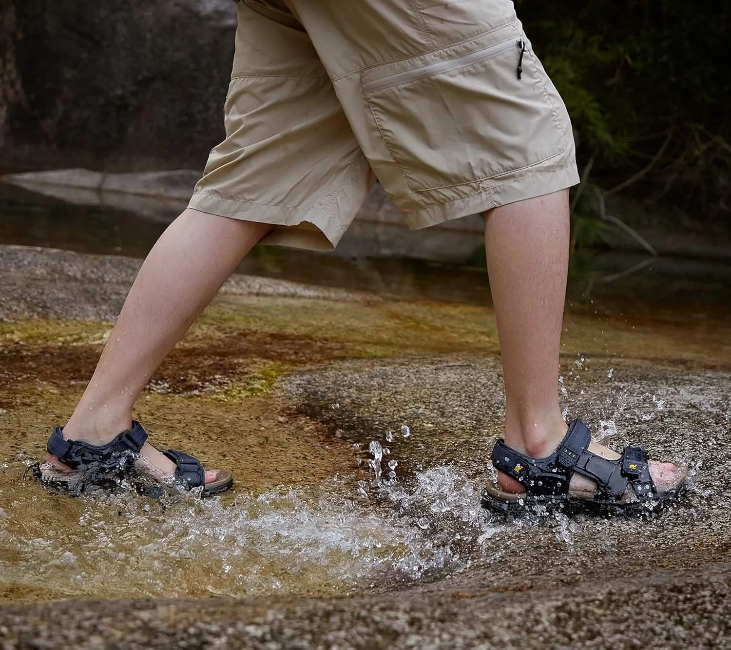 CAMEL CROWN Men's Water Sandals Waterproof Arch Support Hiking Sandals Comfort Leather Sandals Adjustable Athletic Outdoor Sandals for Summer Beach Trail Walking