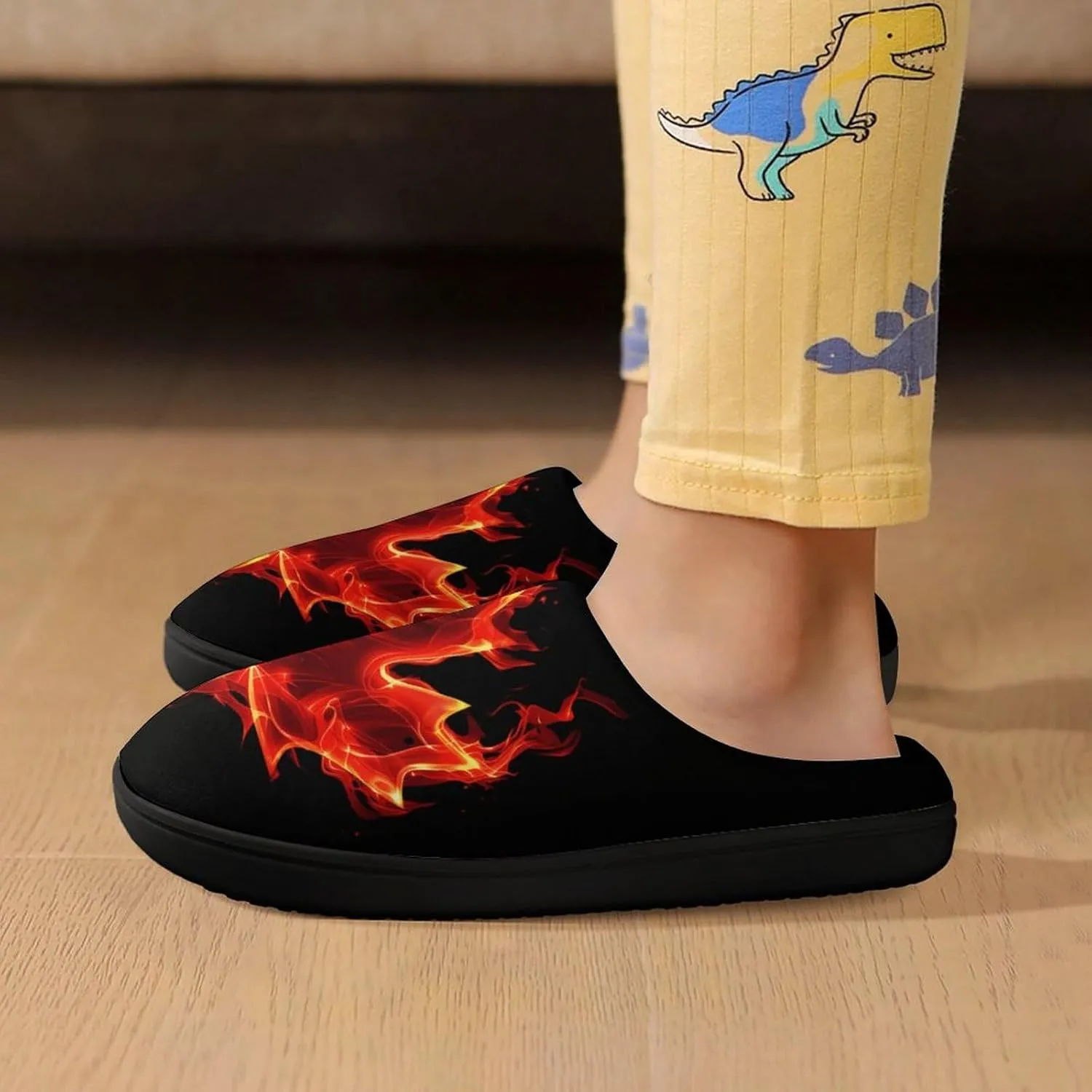 Canada Flag Maple Flame Cute Cotton Slippers Anti-slip House Shoes Funny Slipper Indoor Outdoor