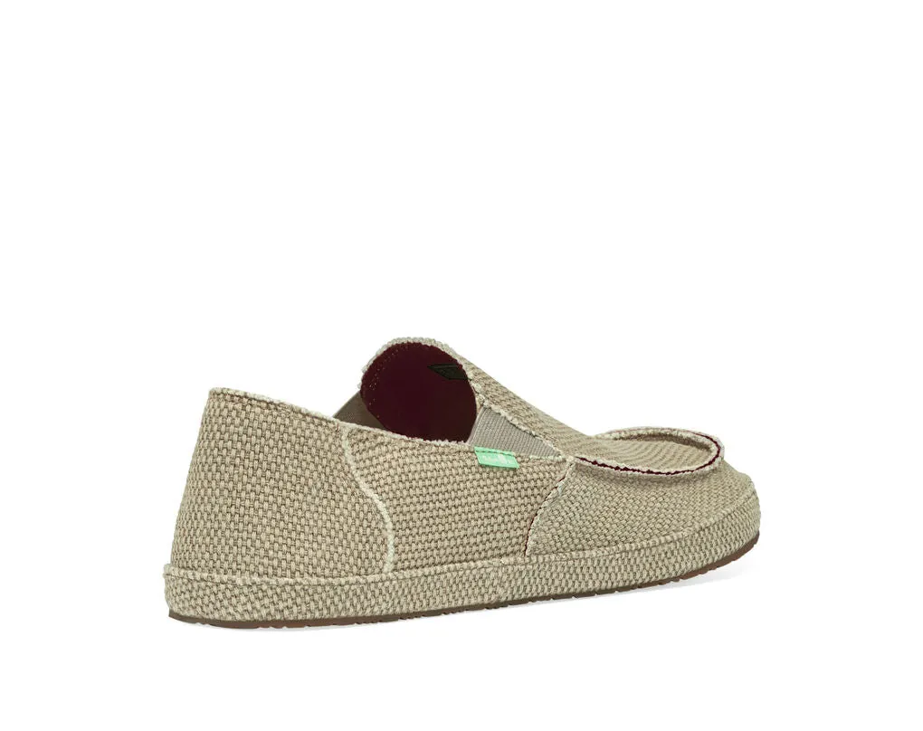 Canvas Low-cost On Toe Rounded Heavy Sanuk Loafer Tan Priority shipping Rounder Closed Slip