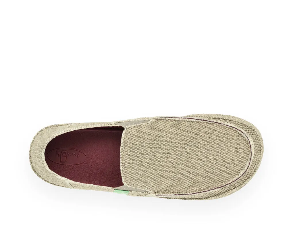 Canvas Low-cost On Toe Rounded Heavy Sanuk Loafer Tan Priority shipping Rounder Closed Slip