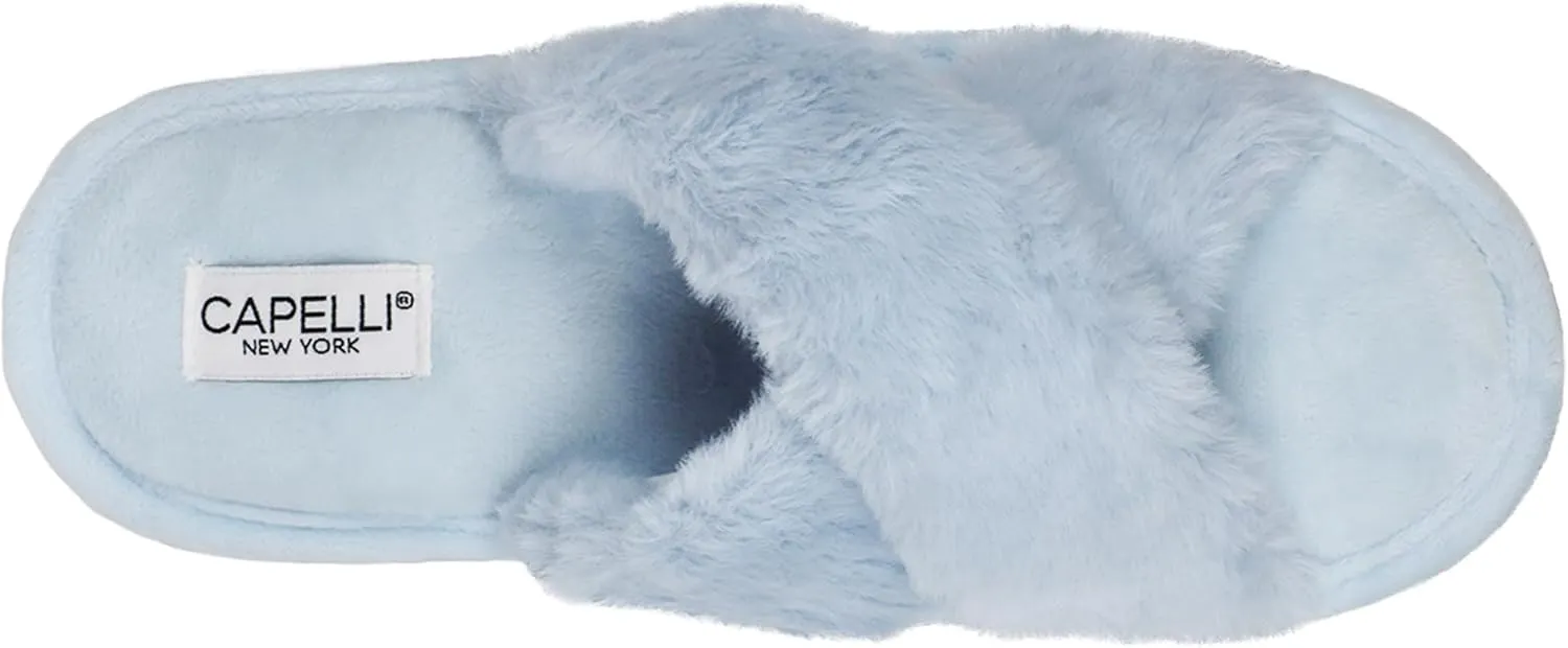 Capelli New York Criss Cross Faux Fur Slipper