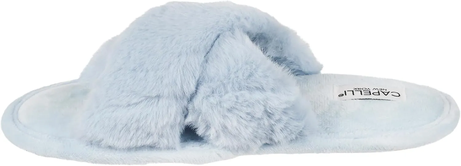 Capelli New York Criss Cross Faux Fur Slipper