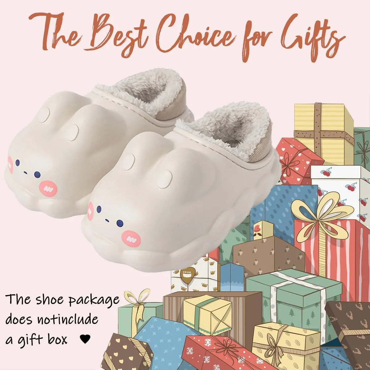 Caramella Bubble Women Cute Bunny Animal Slippers Memory Foam Cotton Rabbit House Shoes for Adults Indoor Outdoor