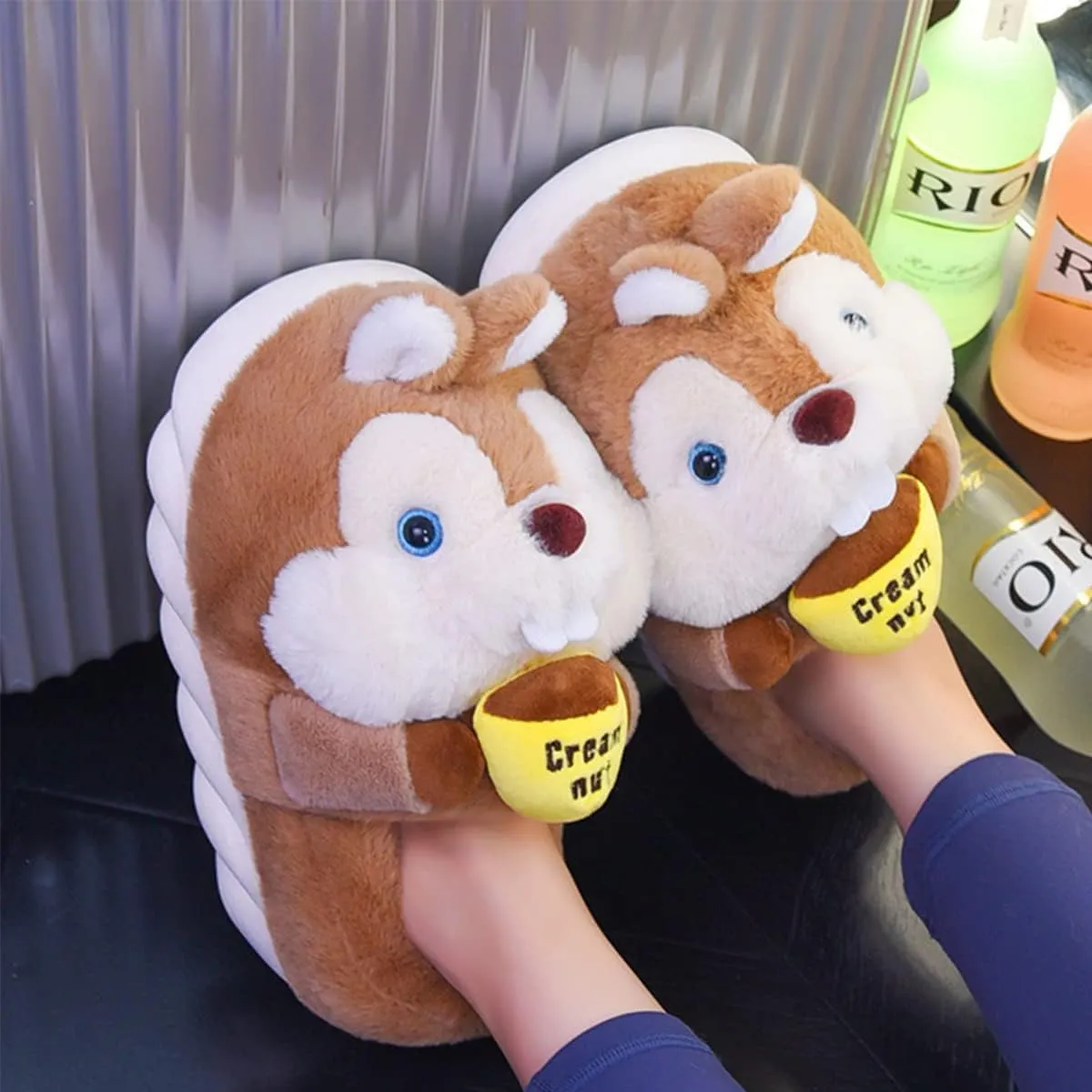 Caramella Bubble Women Duck Animal Slippers: Cute Novelty Warm House Shoes for Adults