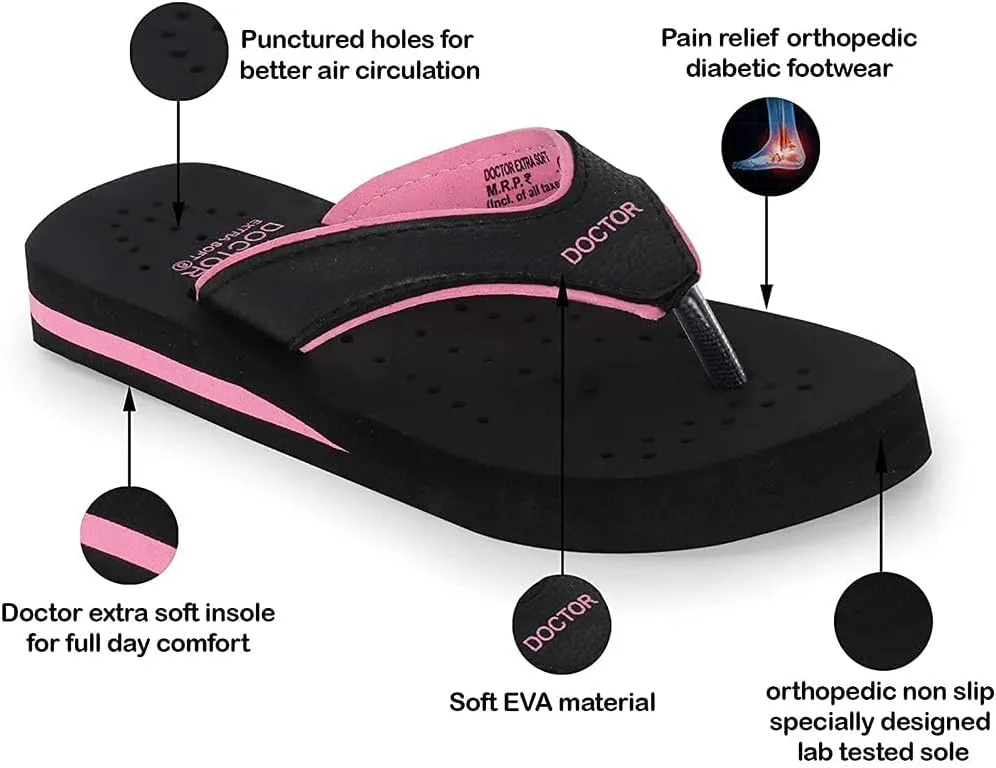 Care Diabetic Orthopedic Pregnancy Flat Super Comfort Dr Flipflops and House Slippers For Women's and Girl's D-18