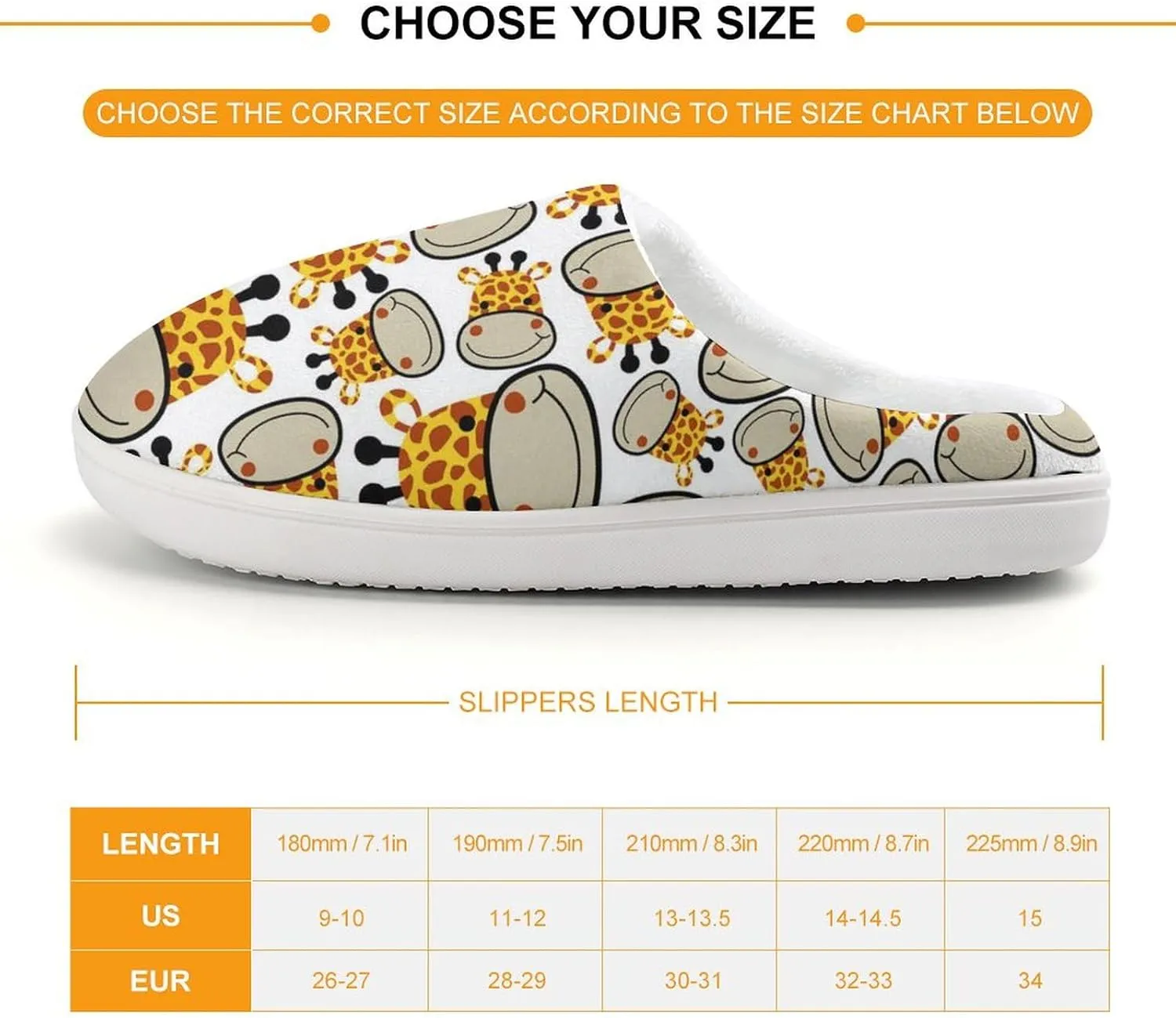 Cartoon Giraffes Head Cute Slippers For Girls Boys Anti Slip House Slipper Warm Shoes For Indoor Outdoor