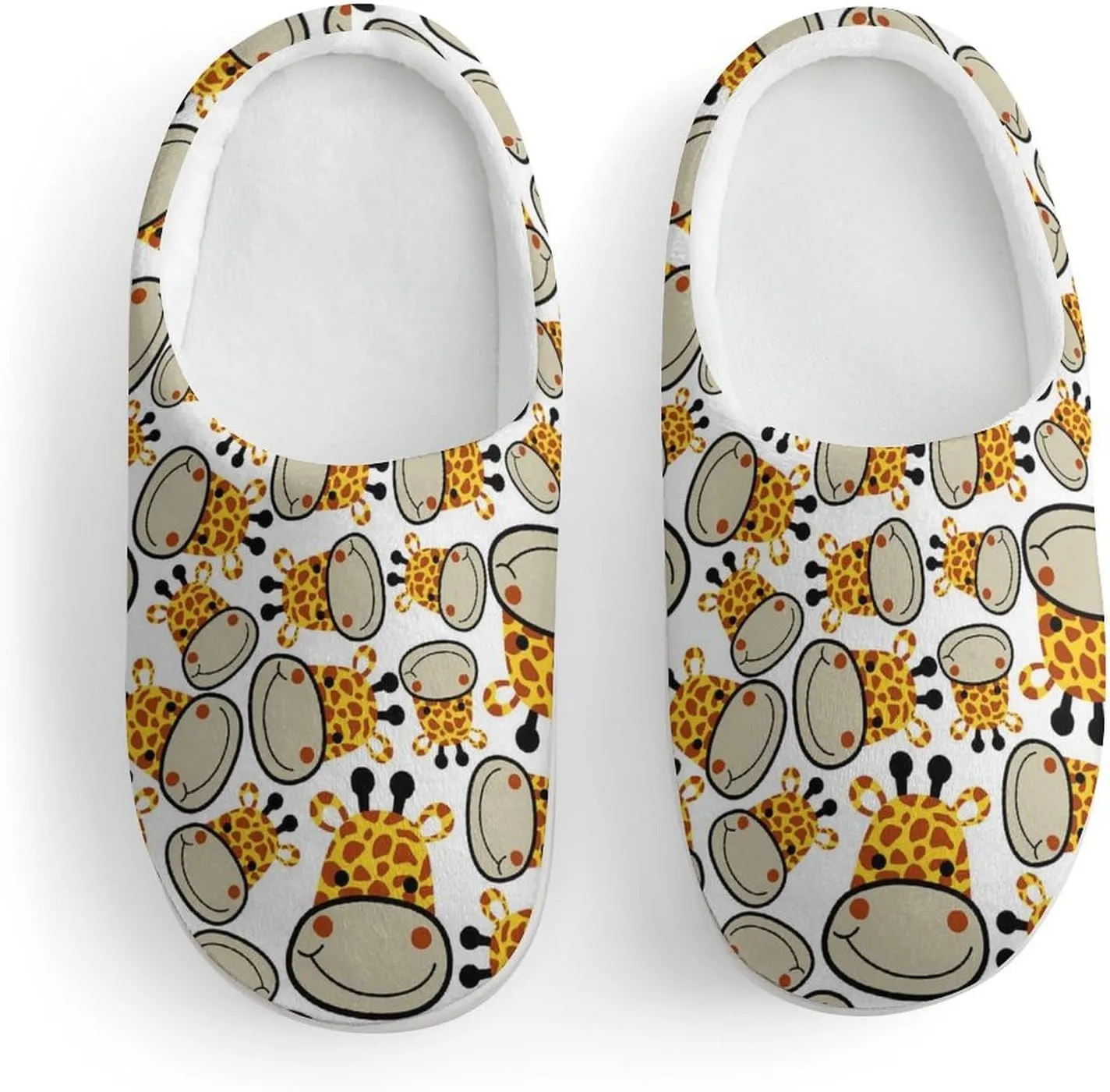 Cartoon Giraffes Head Cute Slippers For Girls Boys Anti Slip House Slipper Warm Shoes For Indoor Outdoor