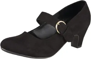 CASTALIA Classic High Heels Suede for Women Black Heels. Confort, Fashion Woman Heels with Stylish Cone 2.5" Heel.